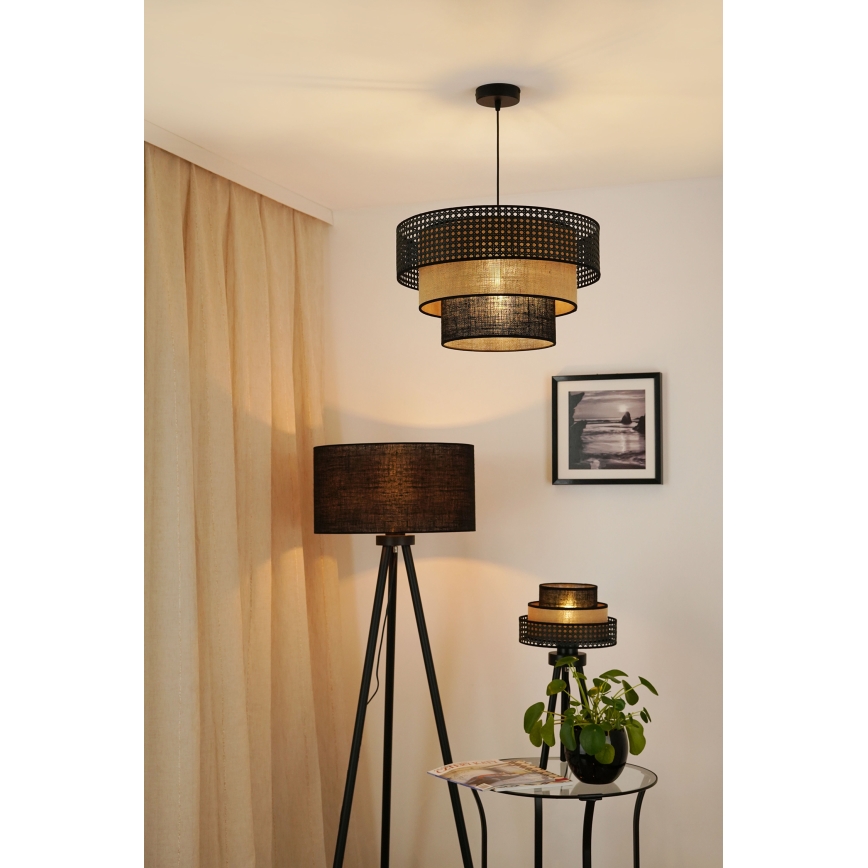 Brilagi - Lampă de masă DAKOTA LUNETA 1xE27/15W/230V negru/ratan