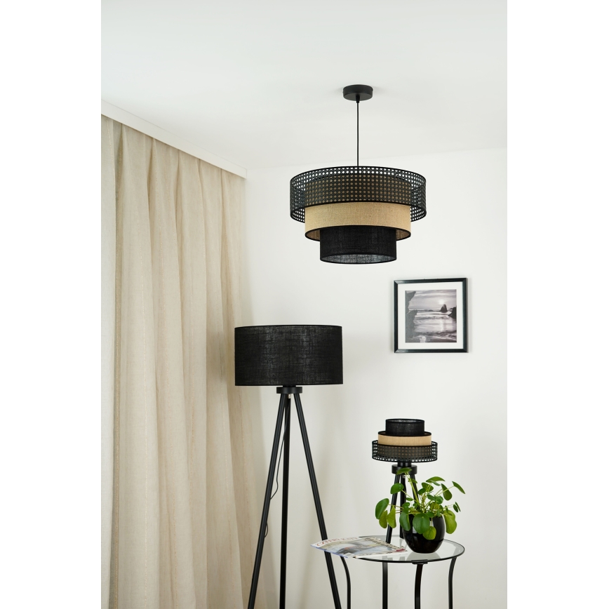 Brilagi - Lampă de masă DAKOTA LUNETA 1xE27/15W/230V negru/ratan