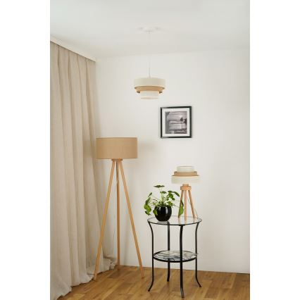 Brilagi - Lampă de masă DENVER LUNETA 1xE27/15W/230V bej/maro/crem