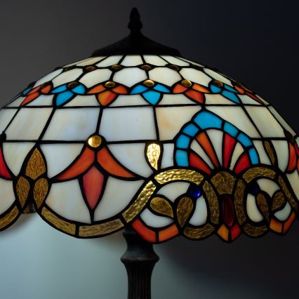 Brilagi - Lampă de masă în stil Tiffany cu vitralii MIRABELLA 2xE27/60W/230V