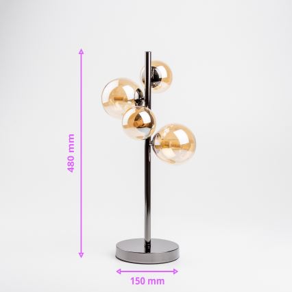 Brilagi - Lampă de masă LED MILLA 4xG9/3W/230V negru cromat/auriu