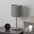 Brilagi - Lampă de masă LED NUBILA 1xE27/60W/230V gri deschis