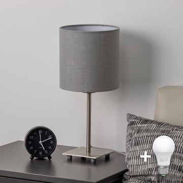 Brilagi - Lampă de masă LED NUBILA 1xE27/60W/230V gri deschis
