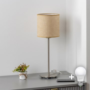 Brilagi - lampă de masă LED NUBILA 1xE27/60W/230V maro deschis