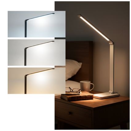 Brilagi - Lampă de birou tactilă LED dimabilă cu încărcare wireless QI MODO CHARGE LED/7W/5V 3000/4000/6000K albă