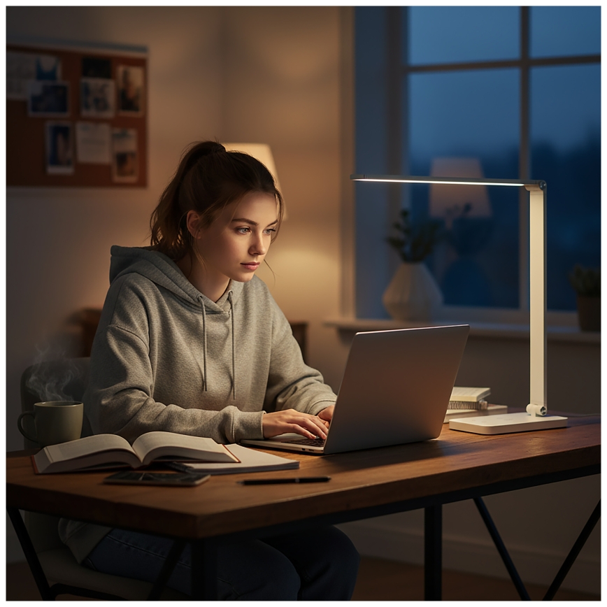 Brilagi - Lampă de birou tactilă LED dimabilă cu încărcare wireless QI MODO CHARGE LED/7W/5V 3000/4000/6000K albă