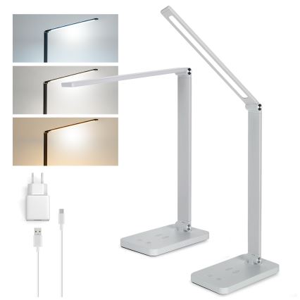 Brilagi - Lampă de birou tactilă LED dimabilă cu încărcare wireless QI MODO CHARGE LED/7W/5V 3000/4000/6000K albă