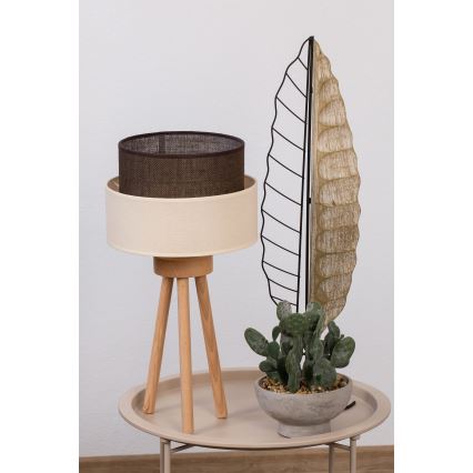 Brilagi - Lampă de masă LED stil BOHO 1xE27/15W/230V crem/maro