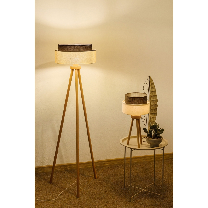 Brilagi - Lampă de masă LED stil BOHO 1xE27/15W/230V crem/maro