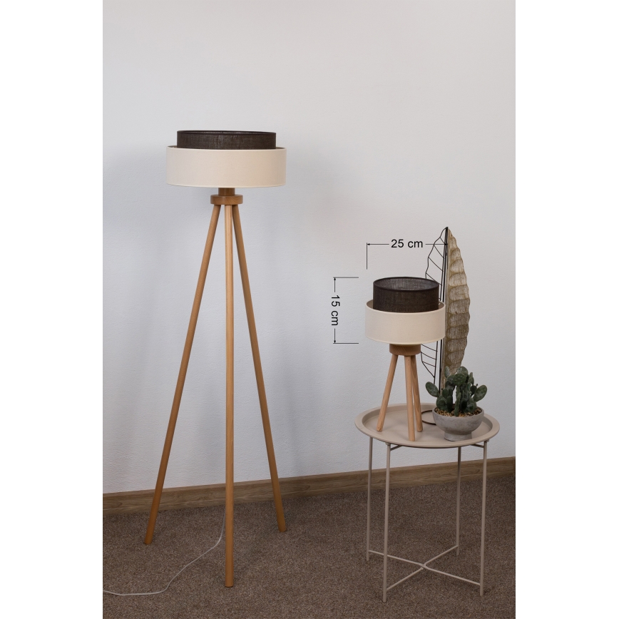 Brilagi - Lampă de masă LED stil BOHO 1xE27/15W/230V crem/maro