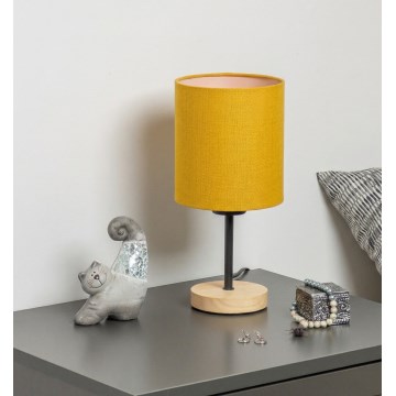 Brilagi - Lampă de masă NUBILA WOOD 1xE27/25W/230V stejar/negru/galben