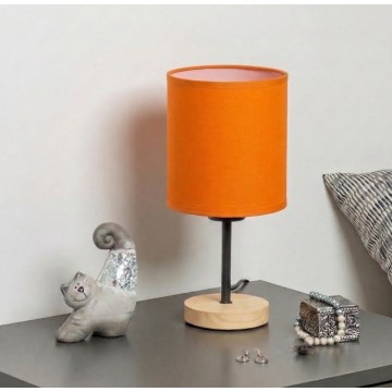 Brilagi - Lampă de masă NUBILA WOOD 1xE27/25W/230V stejar/negru/portocaliu