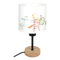 Brilagi - Lampă de masă pentru copii BOBO WOOD 1xE27/25W/230V stejar/negru/alb/cu animale