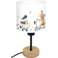 Brilagi - Lampă de masă pentru copii BOBO WOOD 1xE27/25W/230V stejar/negru/alb/cu animale