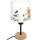 Brilagi - Lampă de masă pentru copii BOBO WOOD 1xE27/25W/230V stejar/negru/alb/cu animale