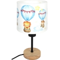 Brilagi - Lampă de masă pentru copii BOBO WOOD 1xE27/25W/230V stejar/negru/alb/cu animaluțe