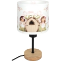 Brilagi - Lampă de masă pentru copii BOBO WOOD 1xE27/25W/230V stejar/negru/alb/roz/zâne