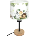Brilagi - Lampă de masă pentru copii BOBO WOOD 1xE27/25W/230V stejar/negru/alb/verde/junglă