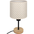 Brilagi - Lampă de masă pentru copii BOBO WOOD, 1xE27/25W/230V, stejar/negru/bej/cu buline