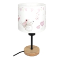 Brilagi - Lampă de masă pentru copii BOBO WOOD 1xE27/25W/230V stejar/negru/crem/iepurași