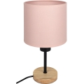 Brilagi - Lampă de masă pentru copii BOBO WOOD 1xE27/25W/230V stejar/negru/roz