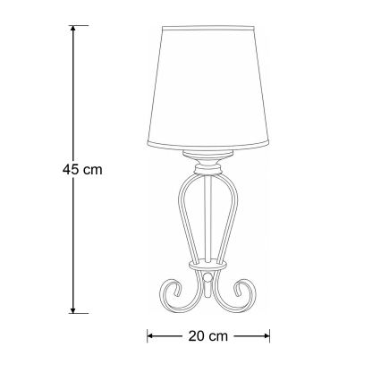 Brilagi - Lampă de masă SONIA 1xE27/15W/230V crem/patină