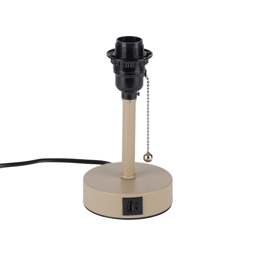 Brilagi - Lampă de masă TABLON cu port USB, 1xE27/25W/230V, bej/alb