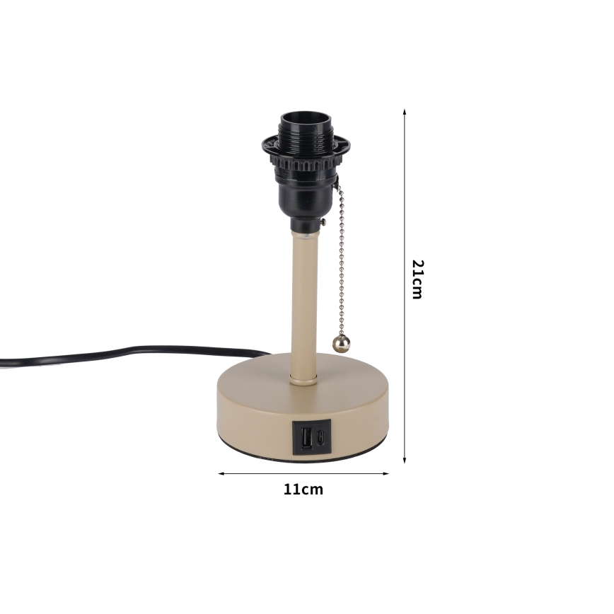 Brilagi - Lampă de masă TABLON cu port USB, 1xE27/25W/230V, bej