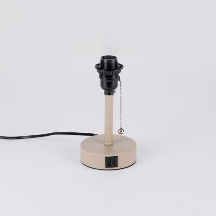 Brilagi - Lampă de masă TABLON cu port USB 1xE27/25W/230V bej