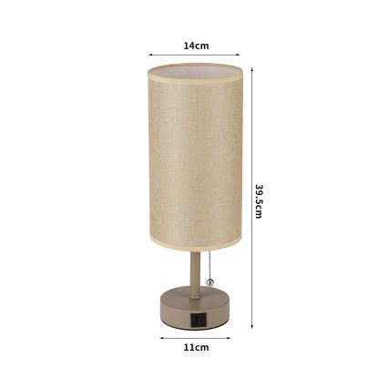 Brilagi - Lampă de masă TABLON cu port USB 1xE27/25W/230V bej