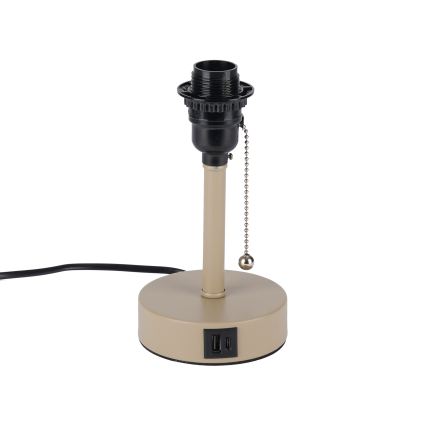 Brilagi - Lampă de masă TABLON cu port USB, 1xE27/25W/230V, bej/negru