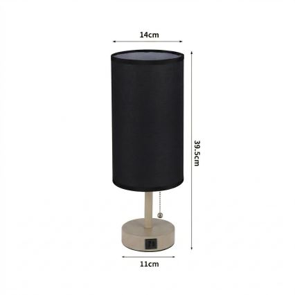 Brilagi - Lampă de masă TABLON cu port USB, 1xE27/25W/230V, bej/negru
