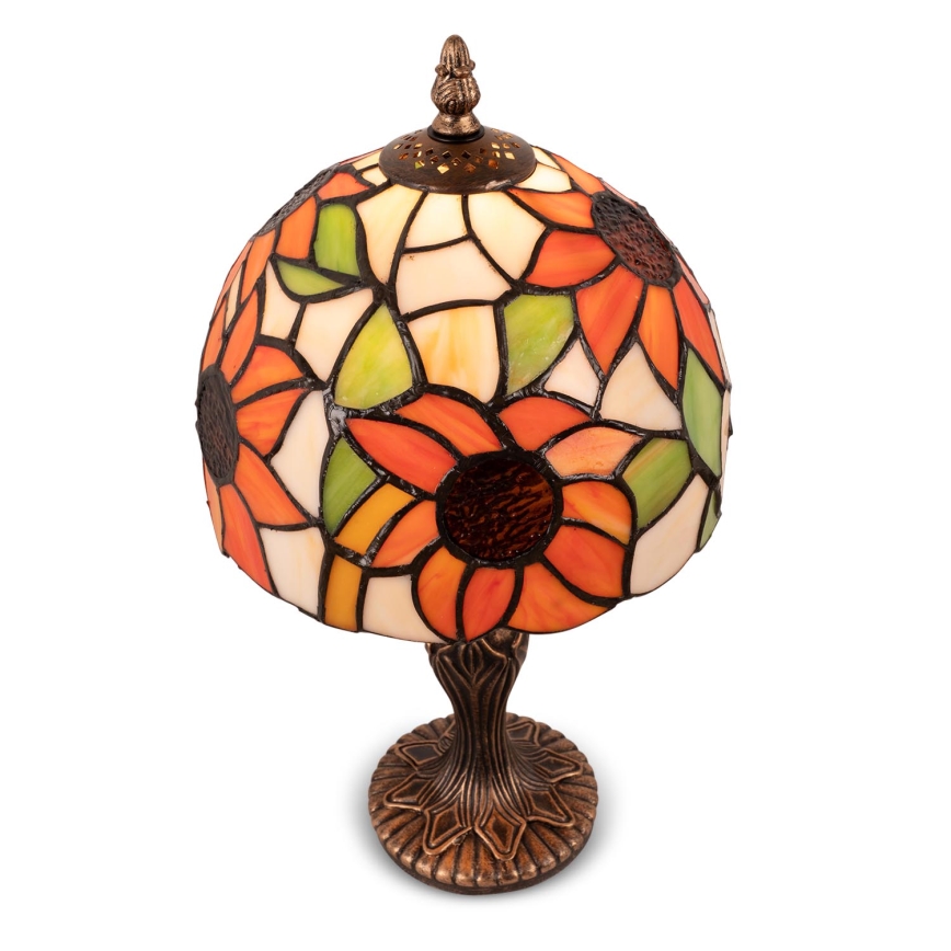 Brilagi - Lampă de masă Tiffany cu abajur din vitralii SUNFLOWER 1xE27/60W/230V