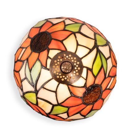 Brilagi - Lampă de masă Tiffany cu abajur din vitralii SUNFLOWER 1xE27/60W/230V