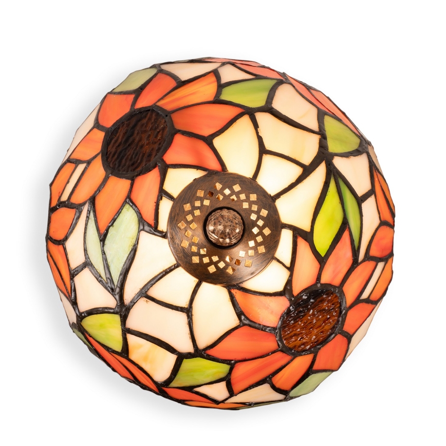 Brilagi - Lampă de masă Tiffany cu abajur din vitralii SUNFLOWER 1xE27/60W/230V