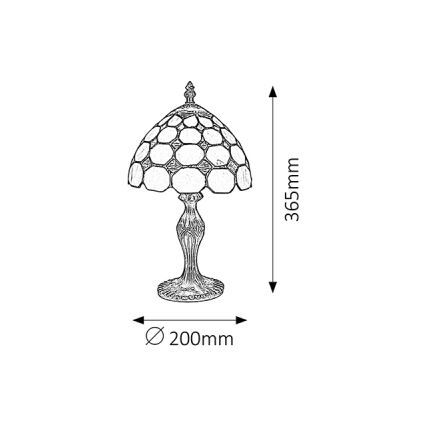 Brilagi - Lampă de masă Tiffany cu vitralii DORAN 1xE14/40W/230V