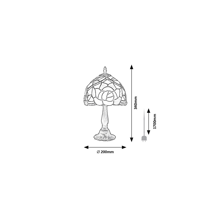 Brilagi - Lampă de masă Tiffany cu vitralii GARLAN 1xE14/40W/230V