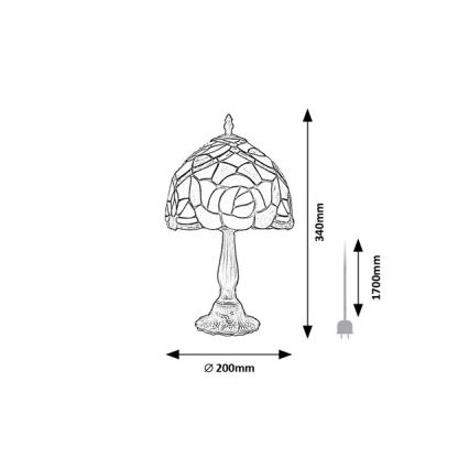 Brilagi - Lampă de masă Tiffany cu vitralii GARLAN 1xE14/40W/230V
