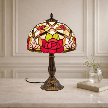 Brilagi - Lampă de masă Tiffany cu vitralii GARLAN 1xE27/40W/230V
