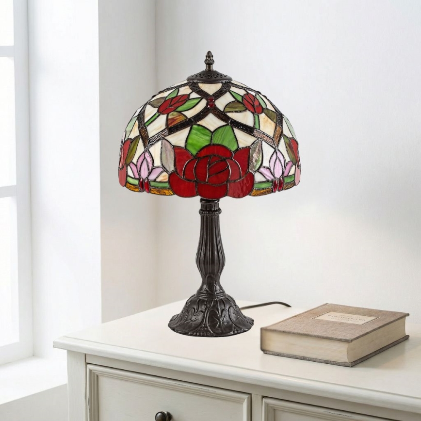 Brilagi - Lampă de masă Tiffany cu vitralii GARLAN 1xE27/40W/230V