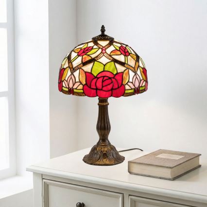 Brilagi - Lampă de masă Tiffany cu vitralii GARLAN 1xE27/40W/230V