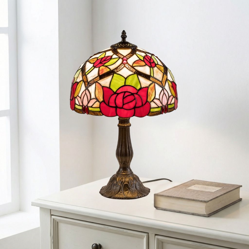 Brilagi - Lampă de masă Tiffany cu vitralii GARLAN 1xE27/40W/230V