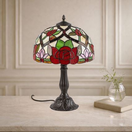 Brilagi - Lampă de masă Tiffany cu vitralii GARLAN 1xE27/40W/230V