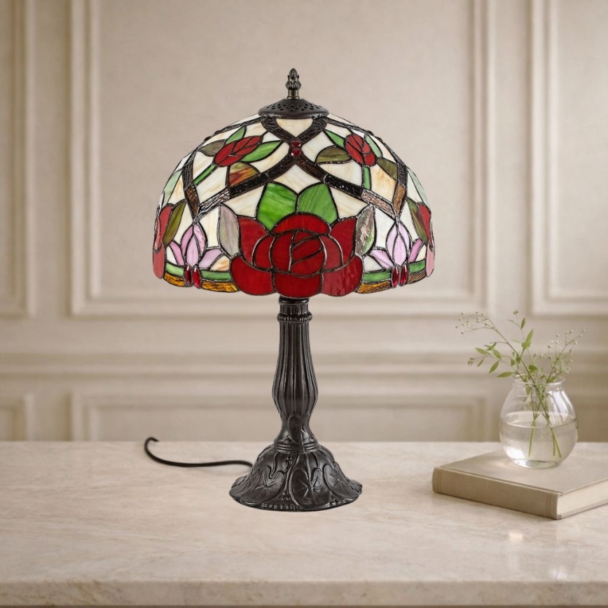 Brilagi - Lampă de masă Tiffany cu vitralii GARLAN 1xE27/40W/230V
