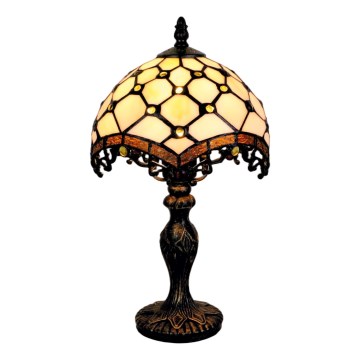 Brilagi - Lampă de masă Tiffany cu vitralii, ivoriu, 1xE27/60W/230V
