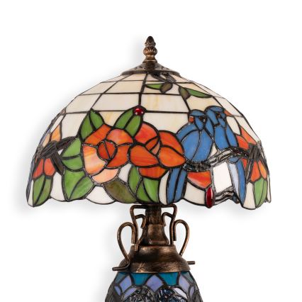 Brilagi - Lampă de masă Tiffany cu vitralii JUNGLE 1xE27/60W/230V + 1xE14/40W