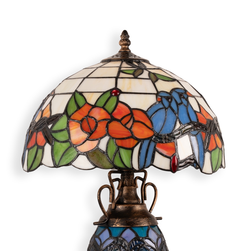 Brilagi - Lampă de masă Tiffany cu vitralii JUNGLE 1xE27/60W/230V + 1xE14/40W