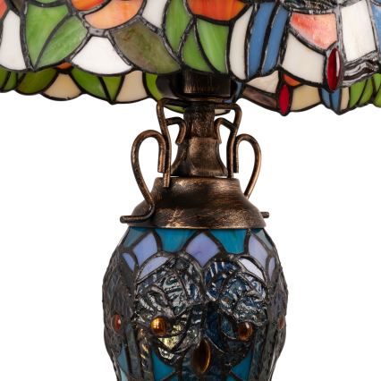 Brilagi - Lampă de masă Tiffany cu vitralii JUNGLE 1xE27/60W/230V + 1xE14/40W