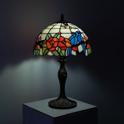 Brilagi - Lampă de masă Tiffany cu vitralii JUNGLE 1xE27/60W/230V