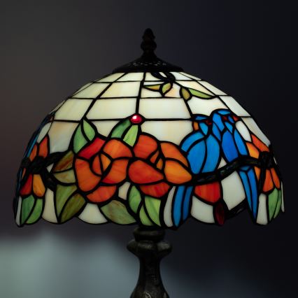Brilagi - Lampă de masă Tiffany cu vitralii JUNGLE 1xE27/60W/230V